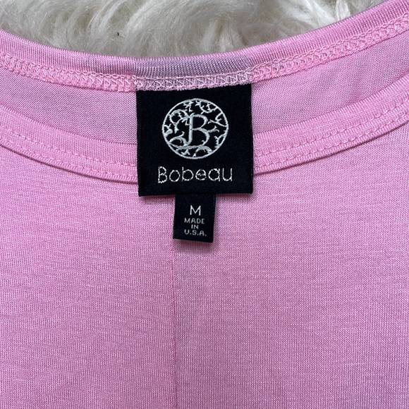 Bobeau sz Med.; long length; Pink short sleeve T-Shirt with knot front detail - Picture 4 of 6